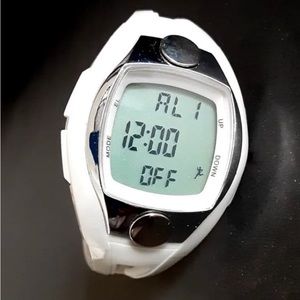 Medline White Model: MDSP3045 Fitness Watch Heart Rate Monitor Pedometer